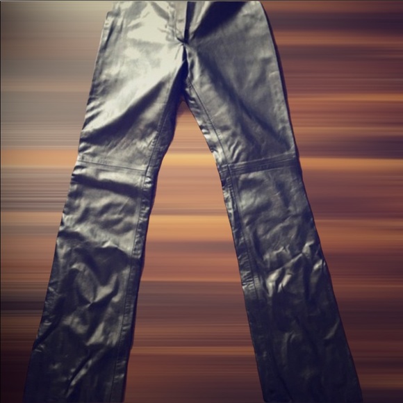 Red kid Leather Pants - Picture 2 of 9